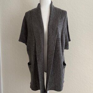 Allude Cashmere Cardigan XS Oversize Gray Open Front